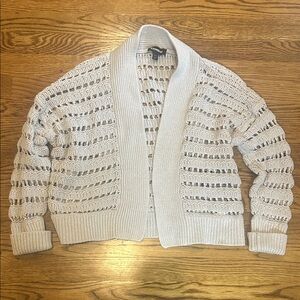 Express Open-Knit Cardigan - Light Gray